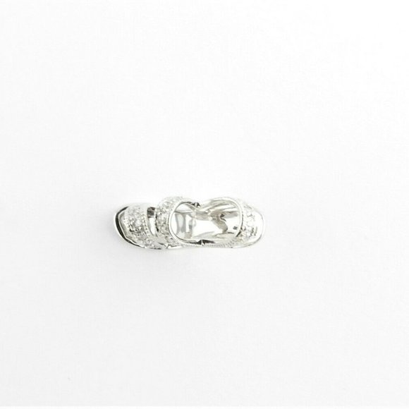 10K White Gold Diamond Sandal Charm - Picture 3 of 9